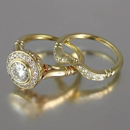 Fiona | Gold & Zirconia Ring Pack