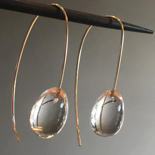 Grey Crystal Drop Earrings