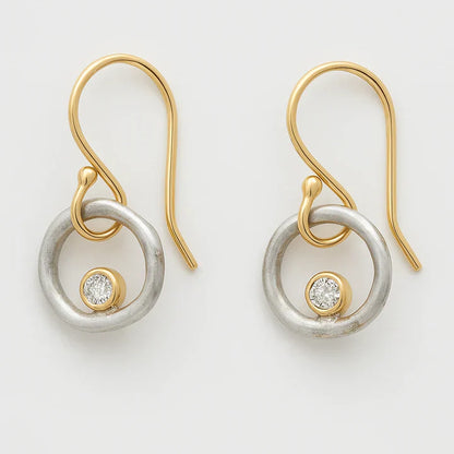 Vintage Gold & Silver Zirconia Earrings