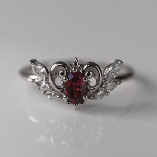 Garnet Fleur De Lis Ring