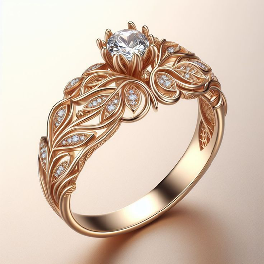 Golden Leaf Crown Ring