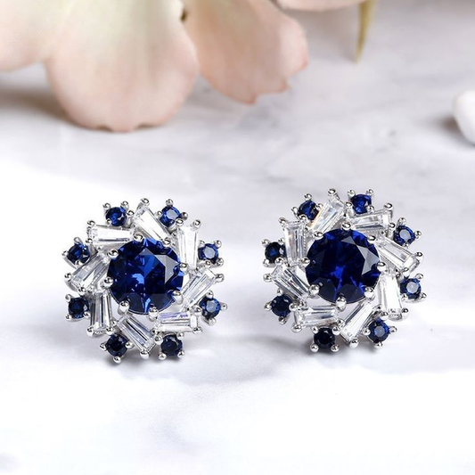 Sapphire Starburst Earrings
