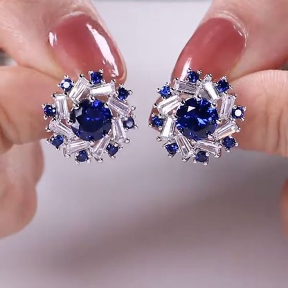 Sapphire Starburst Earrings