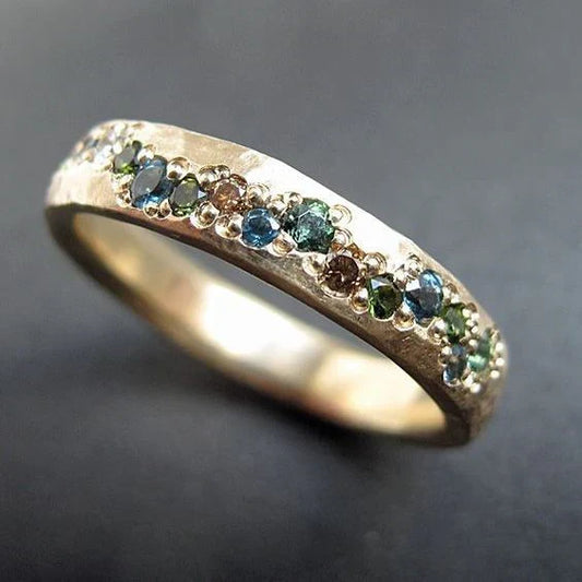 Colorful Forged Gold Ring