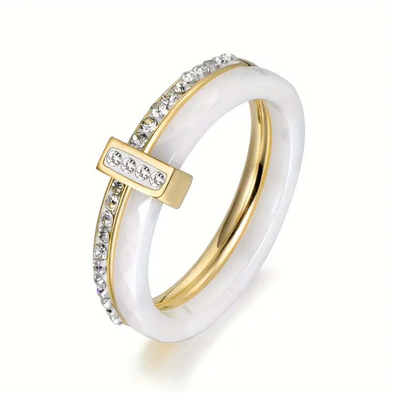 Vintage White Gold Zirconia Ring