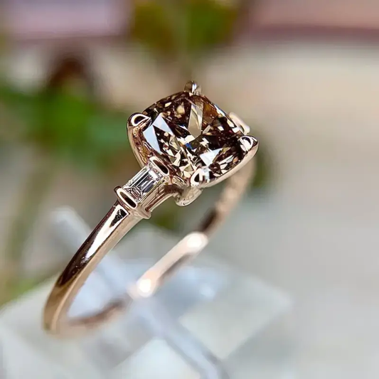 Crystal & Zirconia Golden Ring