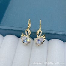 Gold Swan Earrings