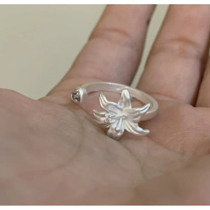 Lotus Silvered Ring