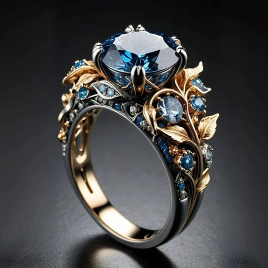 Vintage Exquisite Blue Zirconia Ring