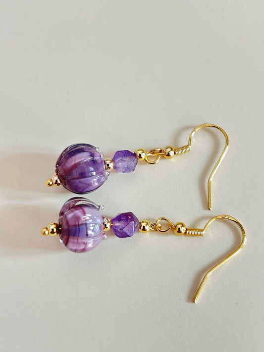 Vintage Pink & White Stone Earrings