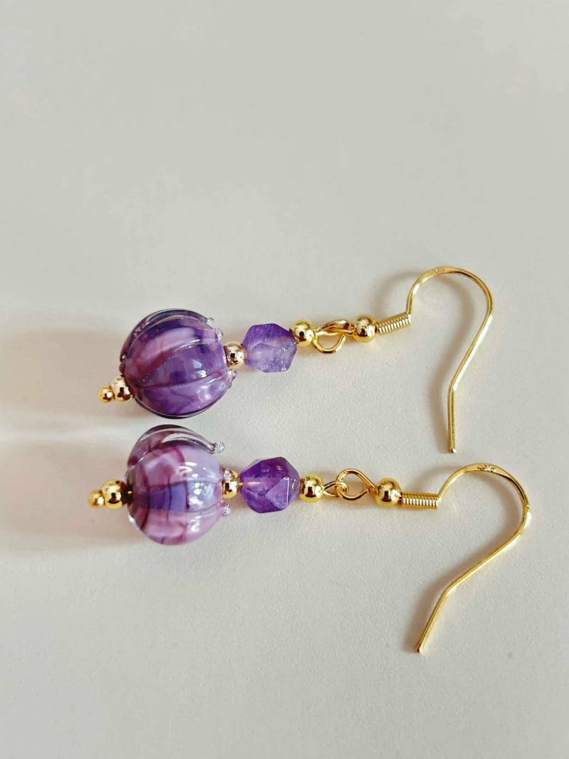 Vintage Pink & White Stone Earrings