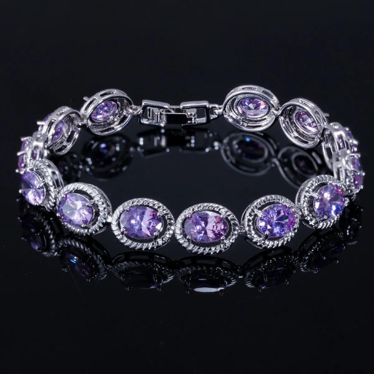 Amethyst Spiral Eternity Bracelet