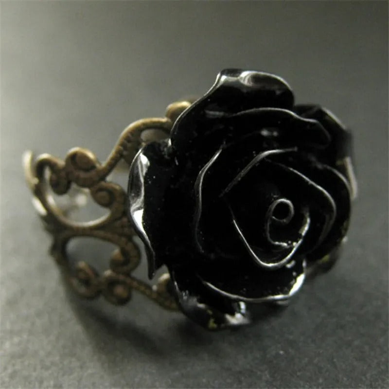 Exotic Black Rose Gold Ring