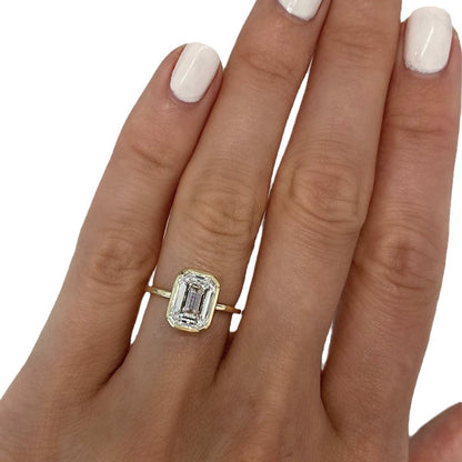 Vintage Gold & Silver Inlaid Crystal Ring