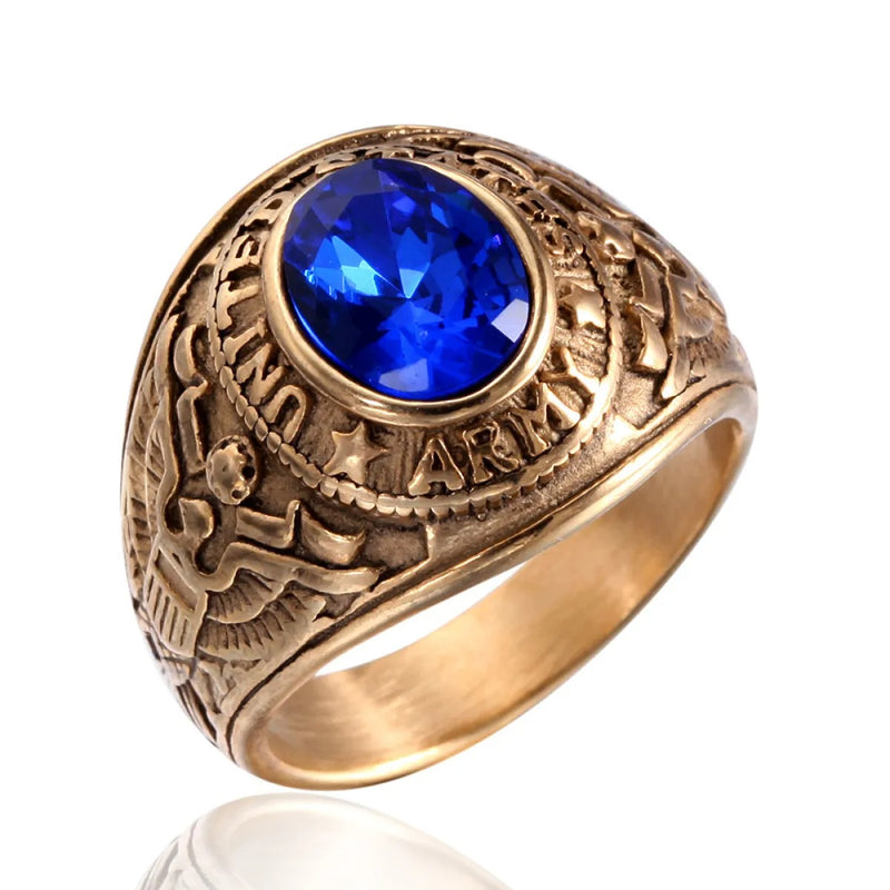 Navy Crest Ring