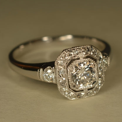 Vintage Crystal Round Ring