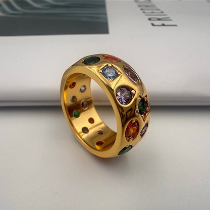 Gold Inlaid Glass Ring