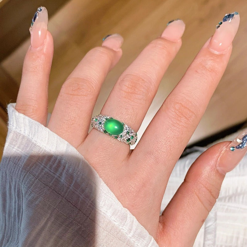 Vintage Turquoise Glass Bright Ring