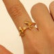 Gold Hummingbird Branch Ring