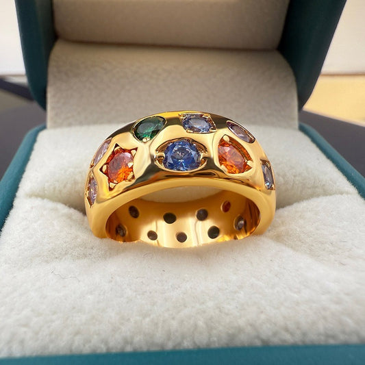 Gold Inlaid Glass Ring