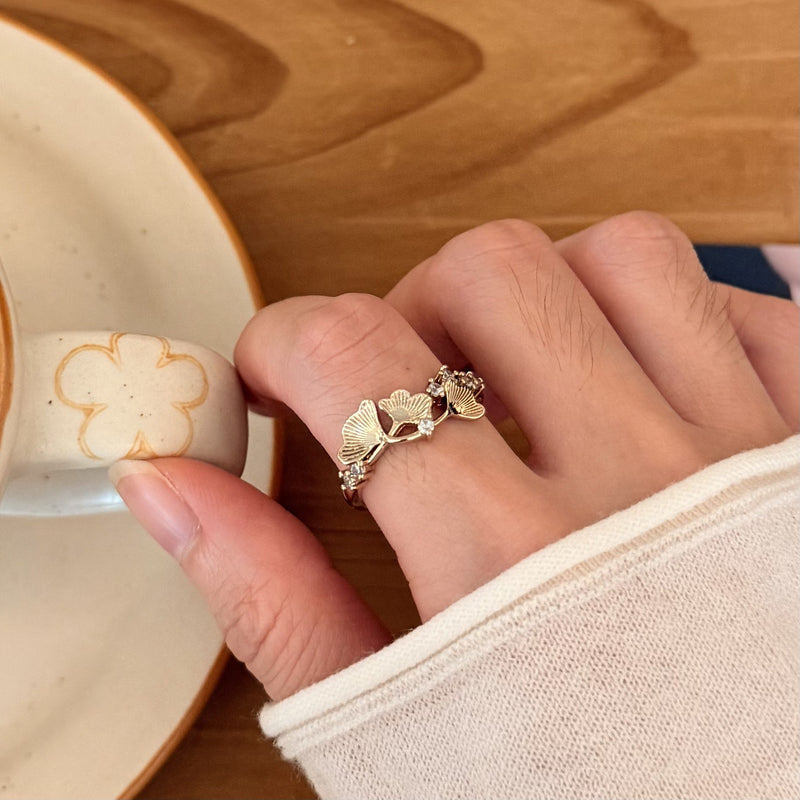 Blossom Gold Zirconia Exotic Ring