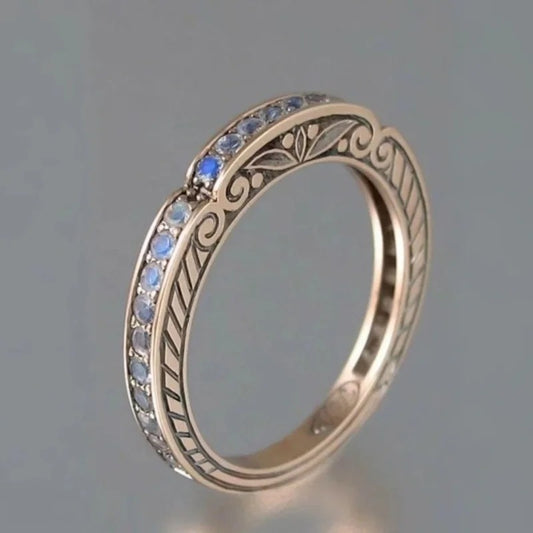 Inlaid Glass Silver Ring