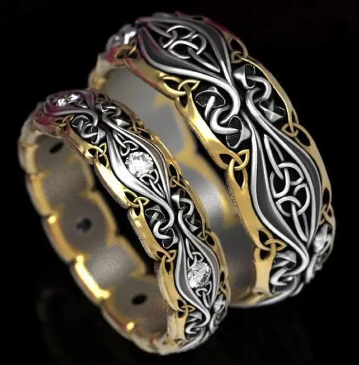 Vintage Couple Gold & Silver Ring