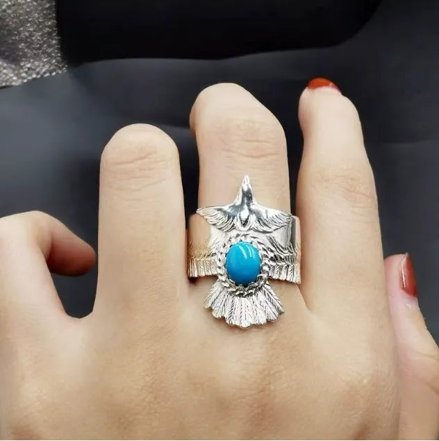 Bohemian Turquoise Bird Ring