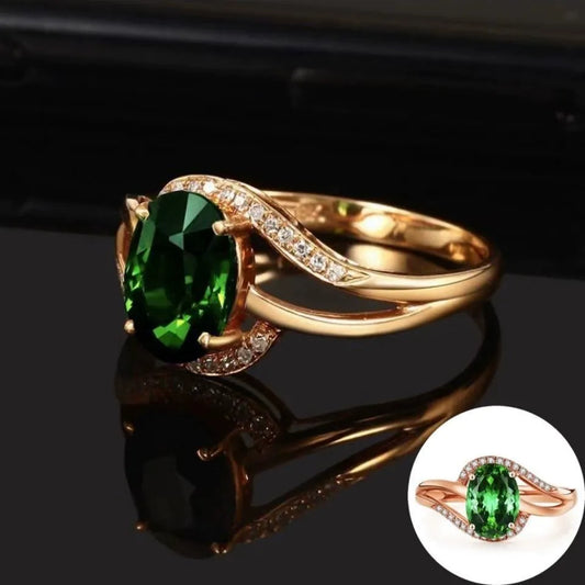 Emerald Leaf Ring