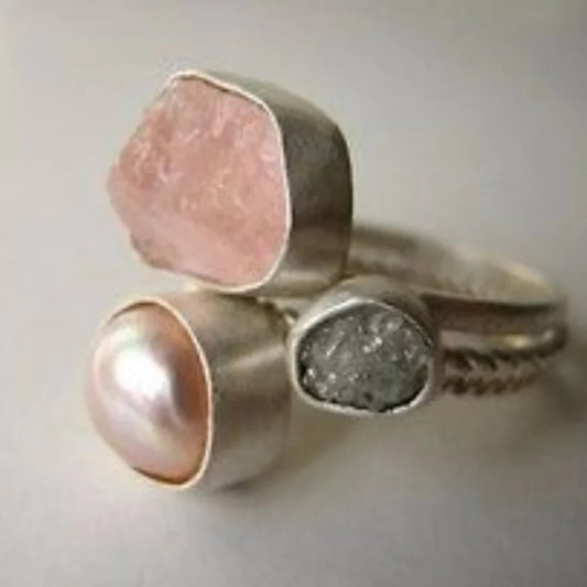 Vintage Pearl Pink Stone Ring