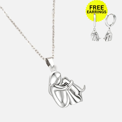 Hug Pendant Necklace With Bonus Earrings ��� Offer